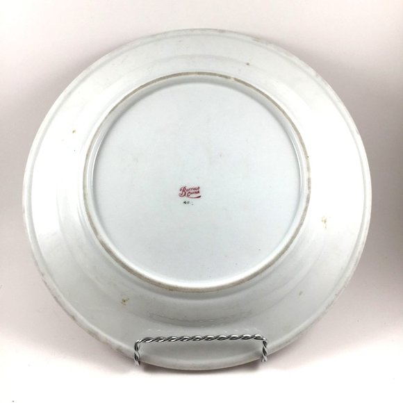 New York Central Country Garden Red Cranberry Transferware Charger Plate Restaur - Picture 5 of 6